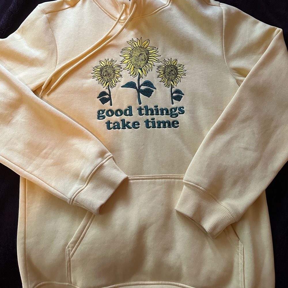 “good things take time” h&m men hoodie